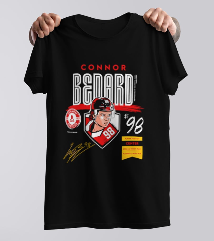 Connor Bedard Chicago Blackhawks #98 Rookie Spotlight Player Position Draft Pick T-Shirt
