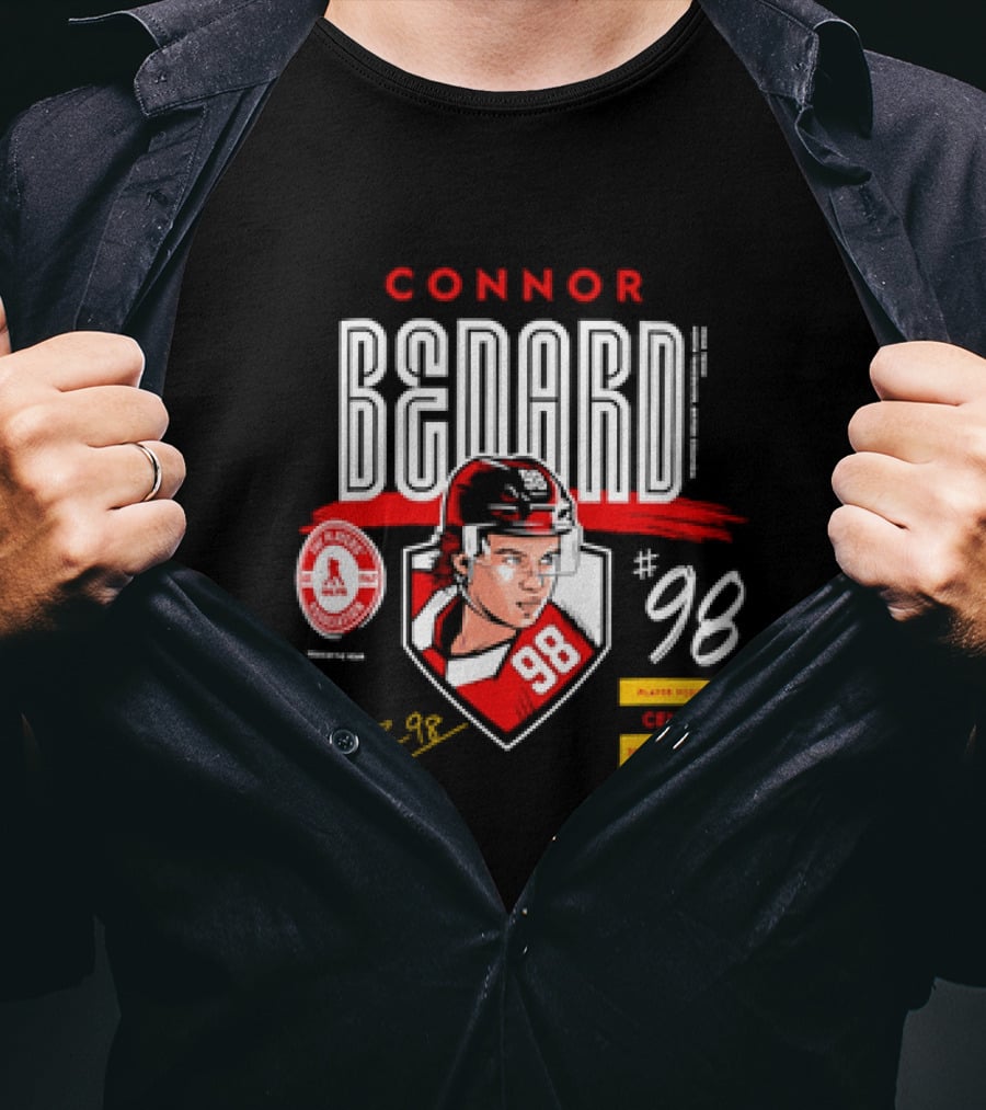 Connor Bedard Chicago Blackhawks #98 Rookie Spotlight Player Position Draft Pick T-Shirt