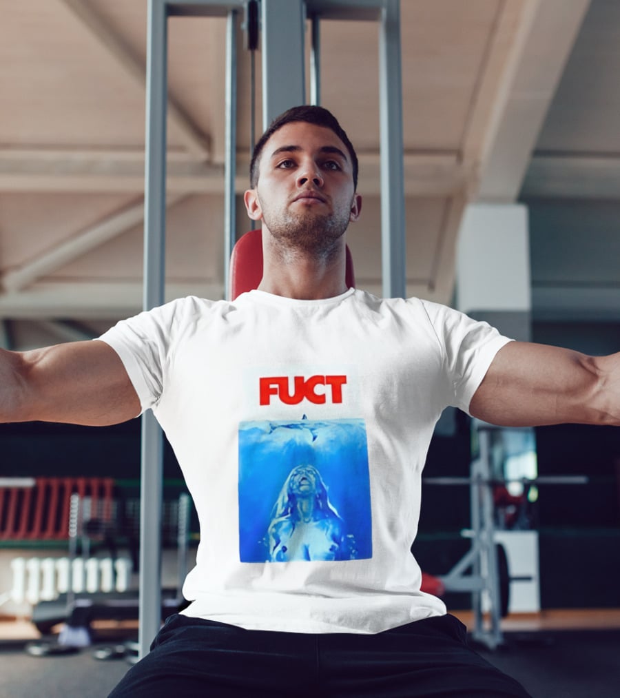 FUCT Jaws Ocean Shark Woman Swimming T-Shirt