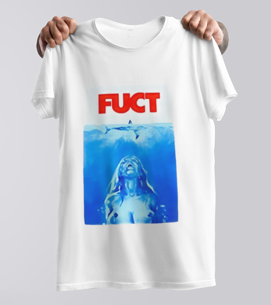 FUCT Jaws Ocean Shark Woman Swimming T-Shirt