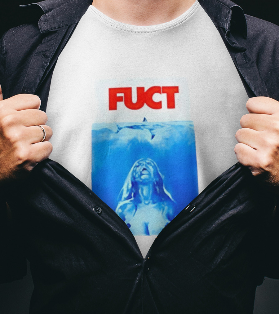 FUCT Jaws Ocean Shark Woman Swimming T-Shirt