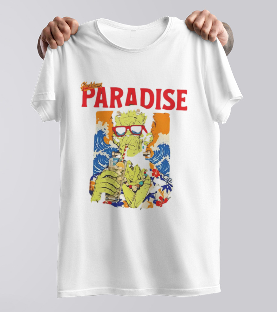 Heckhaus Paradise Frankenstein Hawaiian Waves Drinking Lemon Juice T-Shirt