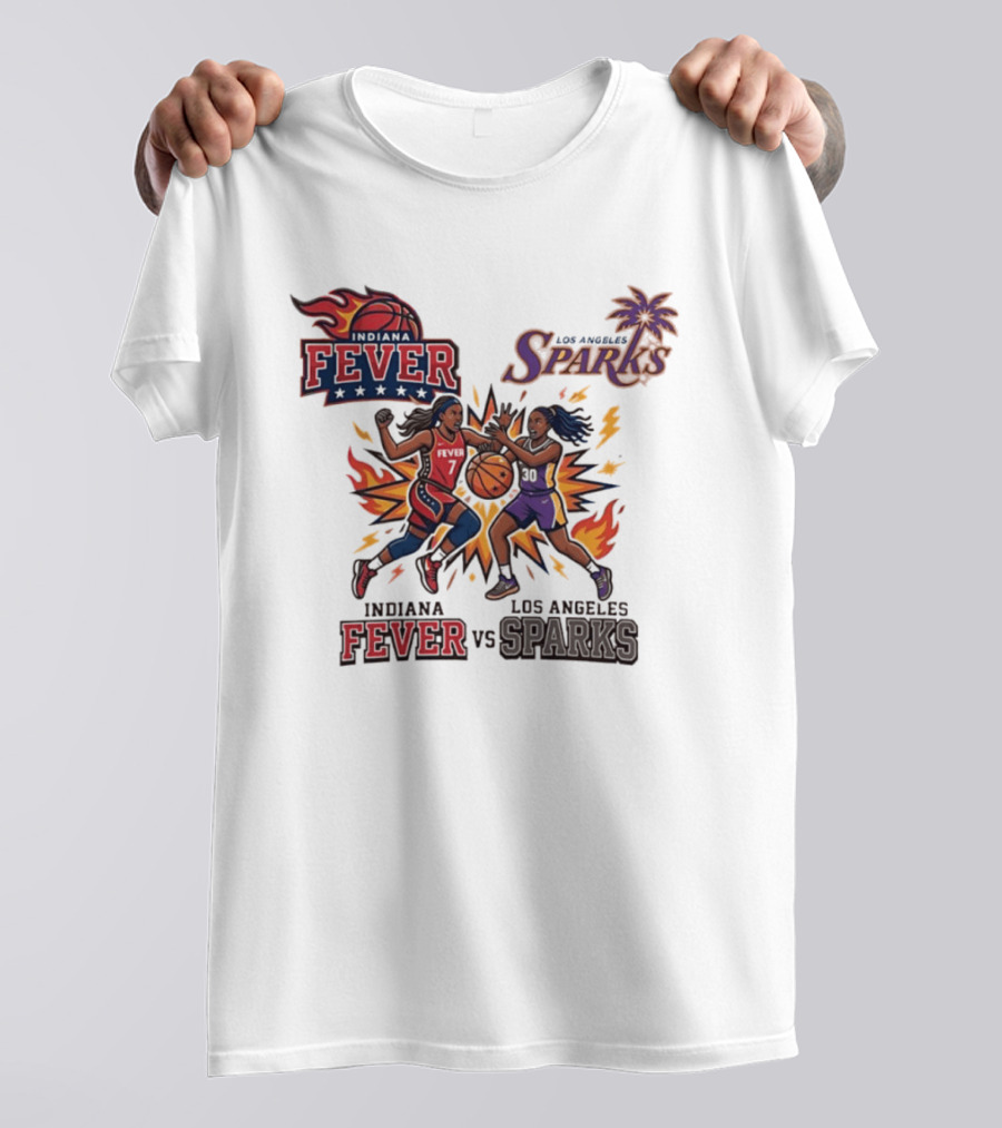 Indiana Fever Vs Los Angeles Sparks Basketball Players T-Shirt