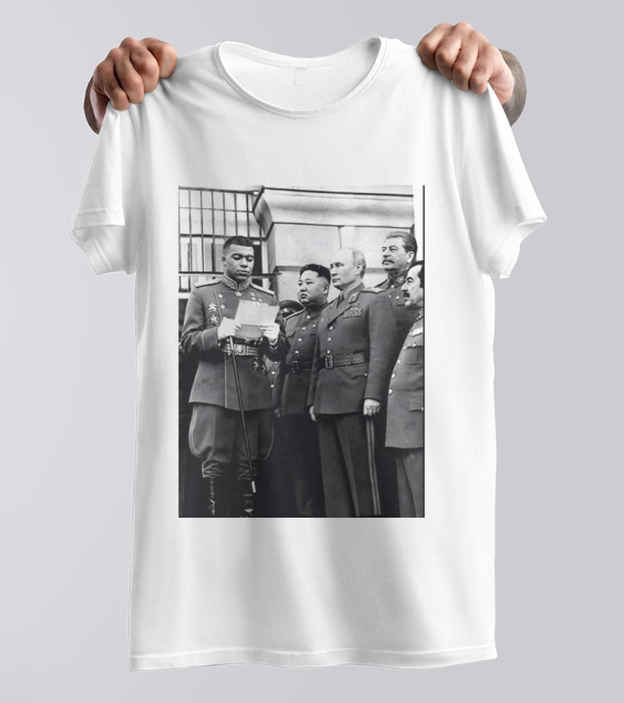 Kylian Mbappé In Historical Dictator Military Uniform Speech Photo T-Shirt