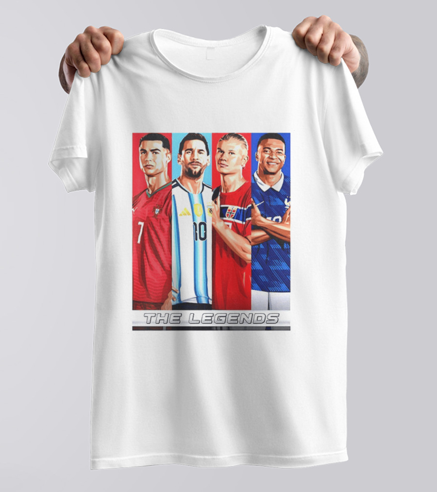 The Legends Ronaldo Messi Haaland Mbappe Football Stars T-Shirt