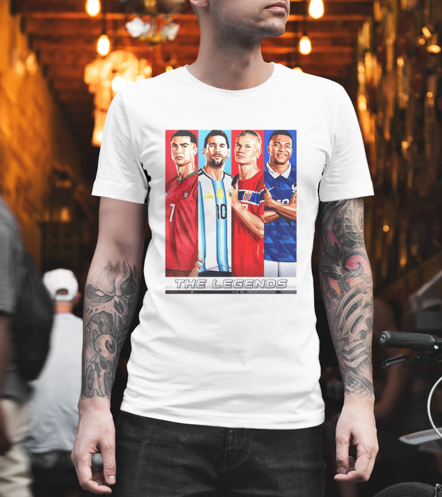 The Legends Ronaldo Messi Haaland Mbappe Football Stars T-Shirt
