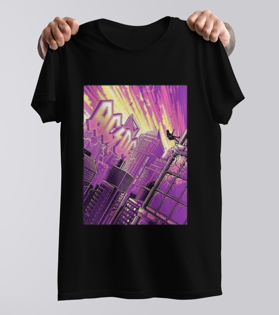 ACDC Charlotte PWR Up North America Tour July 11 2026 Skyline T-Shirt