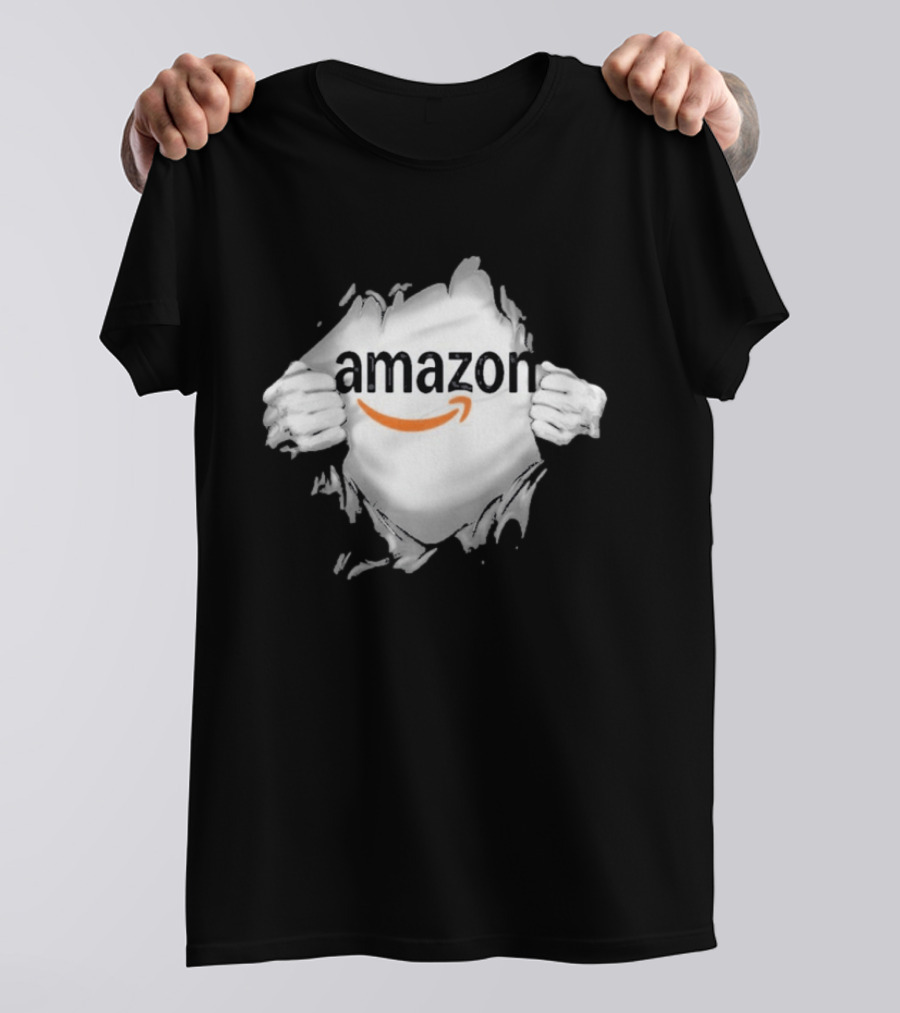 Amazon Ripped Chest Superhero Torn Employee T-Shirt
