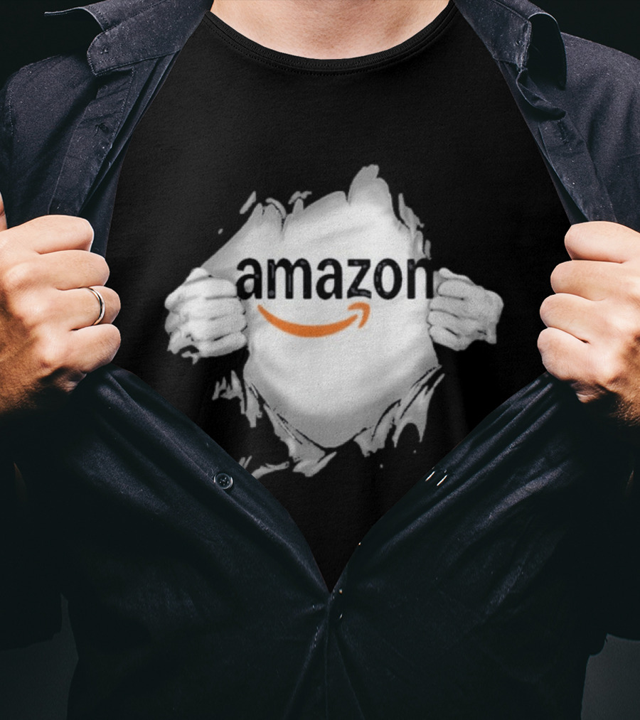 Amazon Ripped Chest Superhero Torn Employee T-Shirt