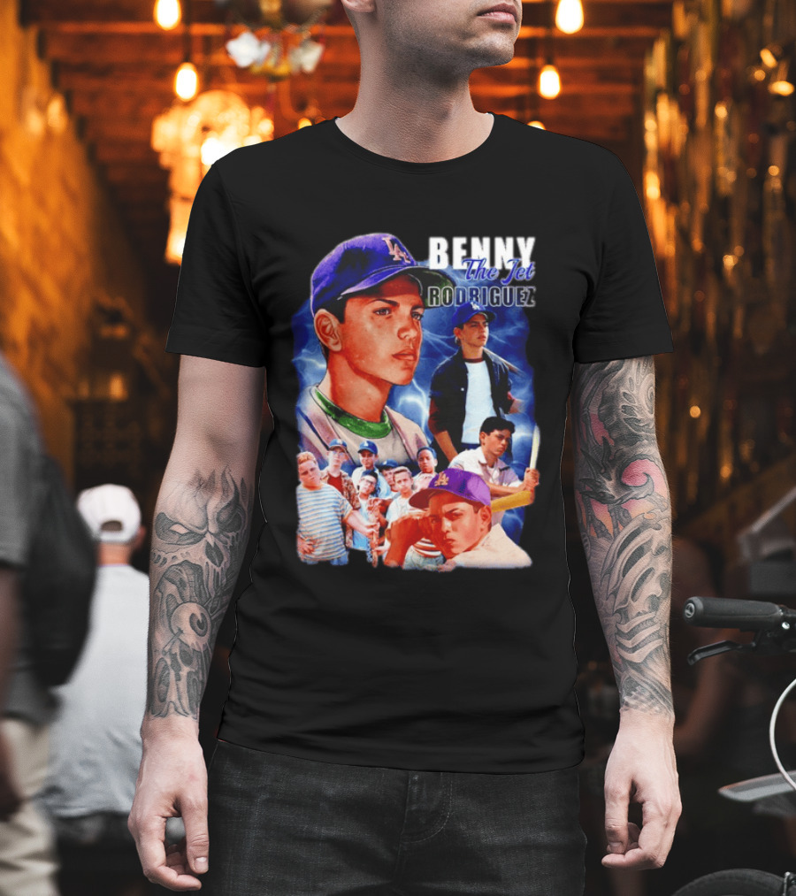 Benny The Jet Rodriguez Sandlot Baseball Movie Iconic Character Collage T-Shirt