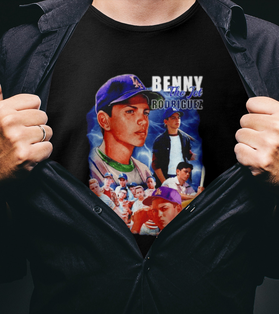Benny The Jet Rodriguez Sandlot Baseball Movie Iconic Character Collage T-Shirt