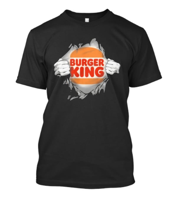 Burger King Ripped Chest Superhero Torn Employee T-Shirt