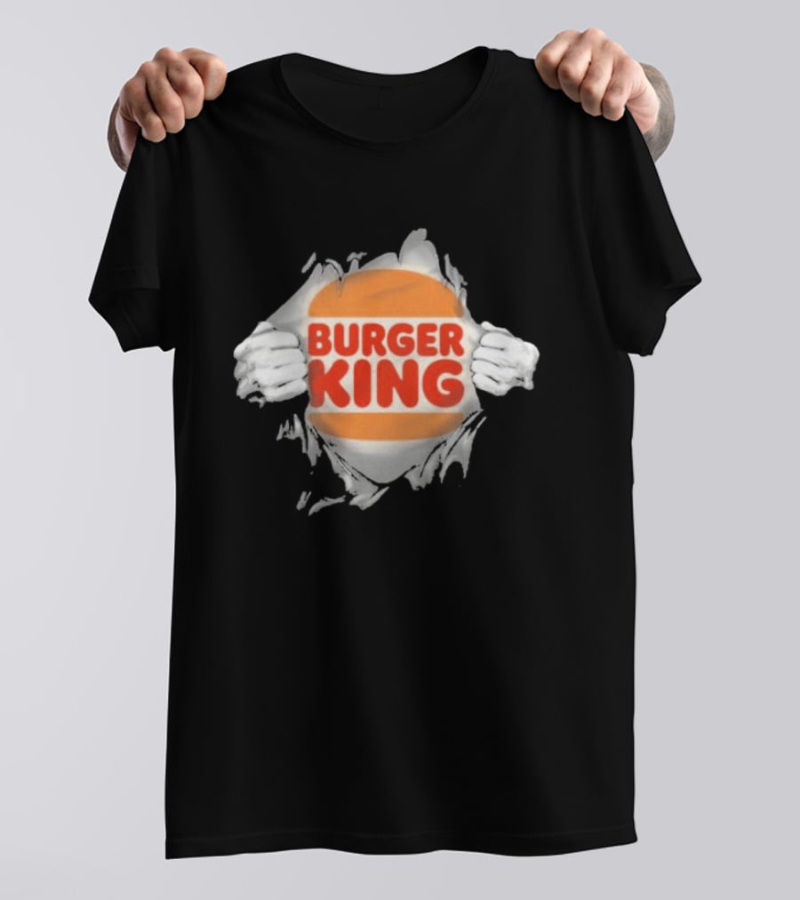 Burger King Ripped Chest Superhero Torn Employee T-Shirt