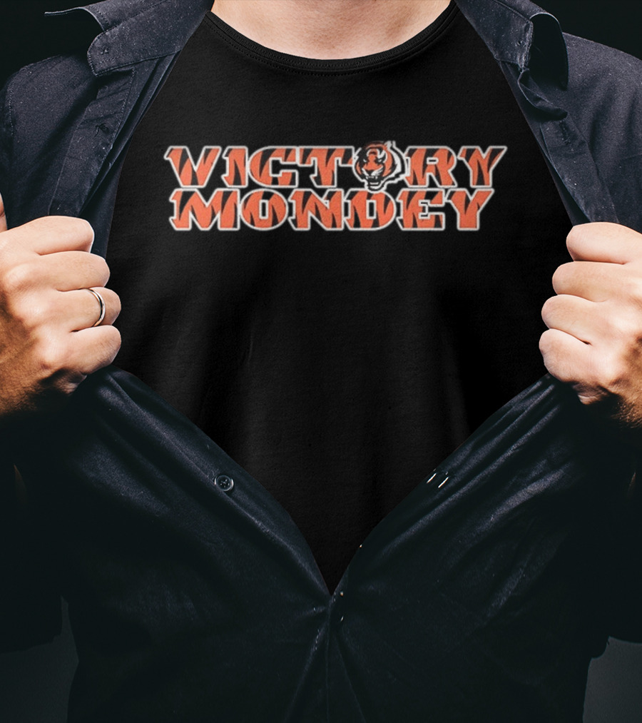 Cincinnati Bengals Victory Monday Tiger Stripes Football Fans League T-Shirt