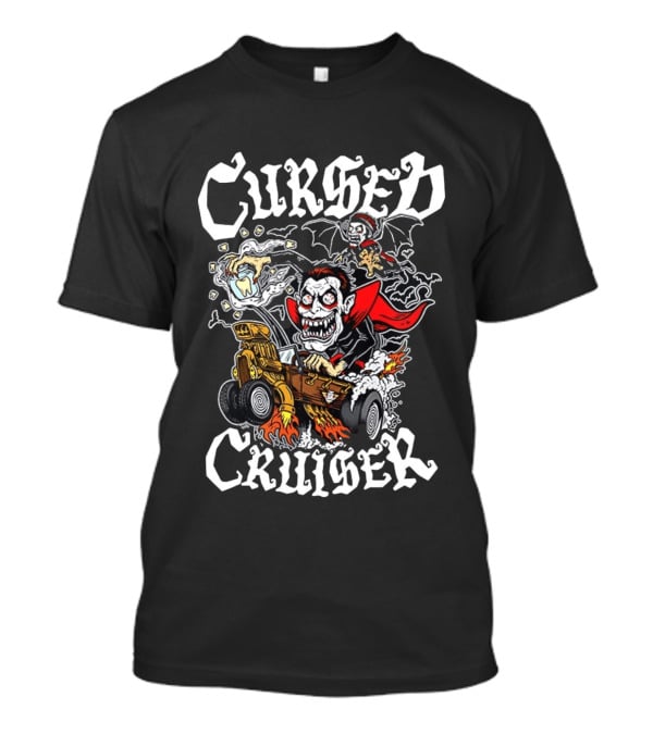 Cursed Cruiser Vampire Hot Rod With Bat And Tooth Jar T-Shirt