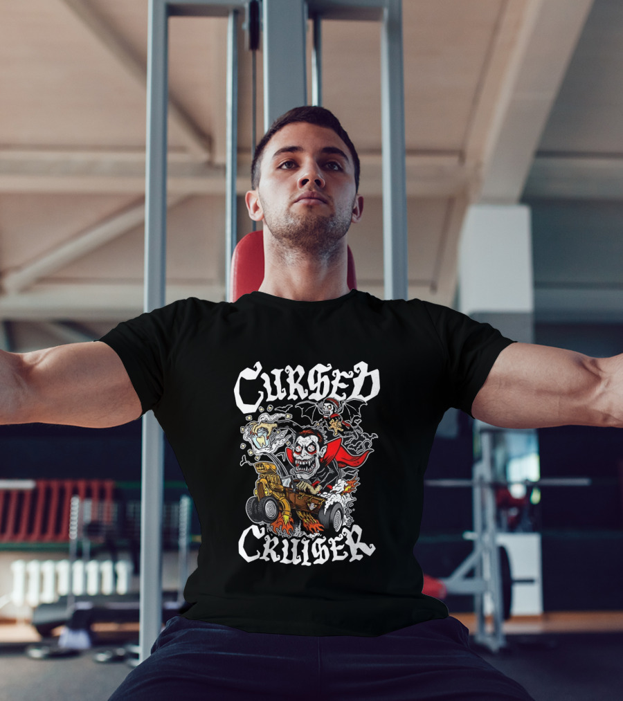 Cursed Cruiser Vampire Hot Rod With Bat And Tooth Jar T-Shirt
