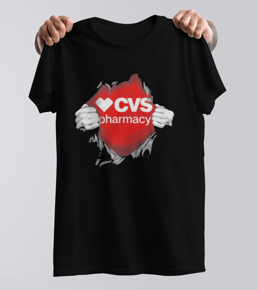 CVS Pharmacy Superhero Ripped Chest Employee Appreciation T-Shirt