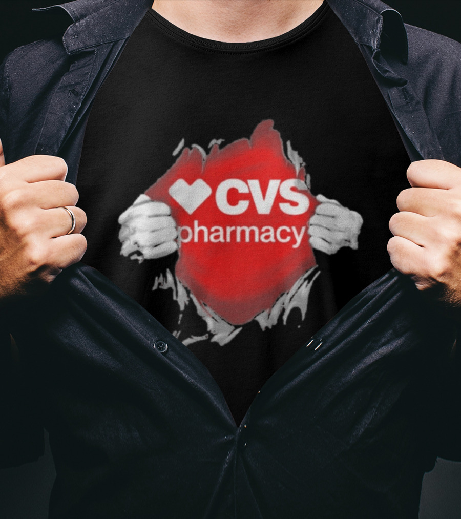 CVS Pharmacy Superhero Ripped Chest Employee Appreciation T-Shirt
