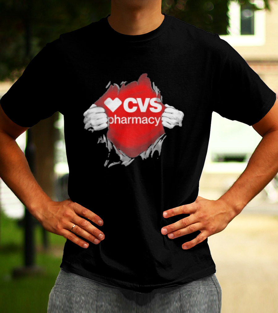 CVS Pharmacy Superhero Ripped Chest Employee Appreciation T-Shirt