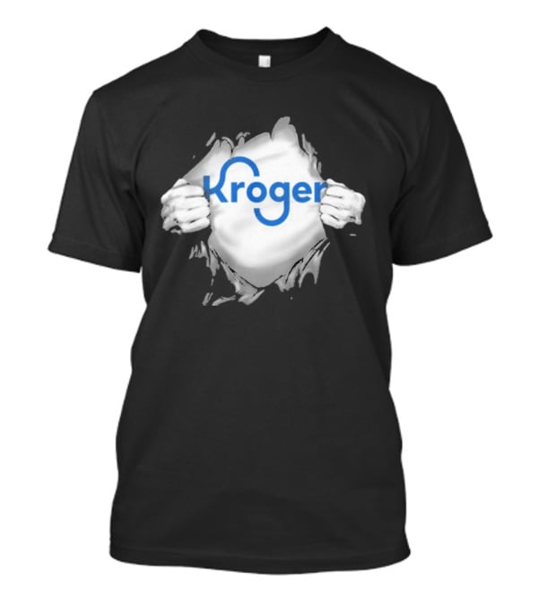 Kroger Ripped Chest Superhero Torn Employee T-Shirt