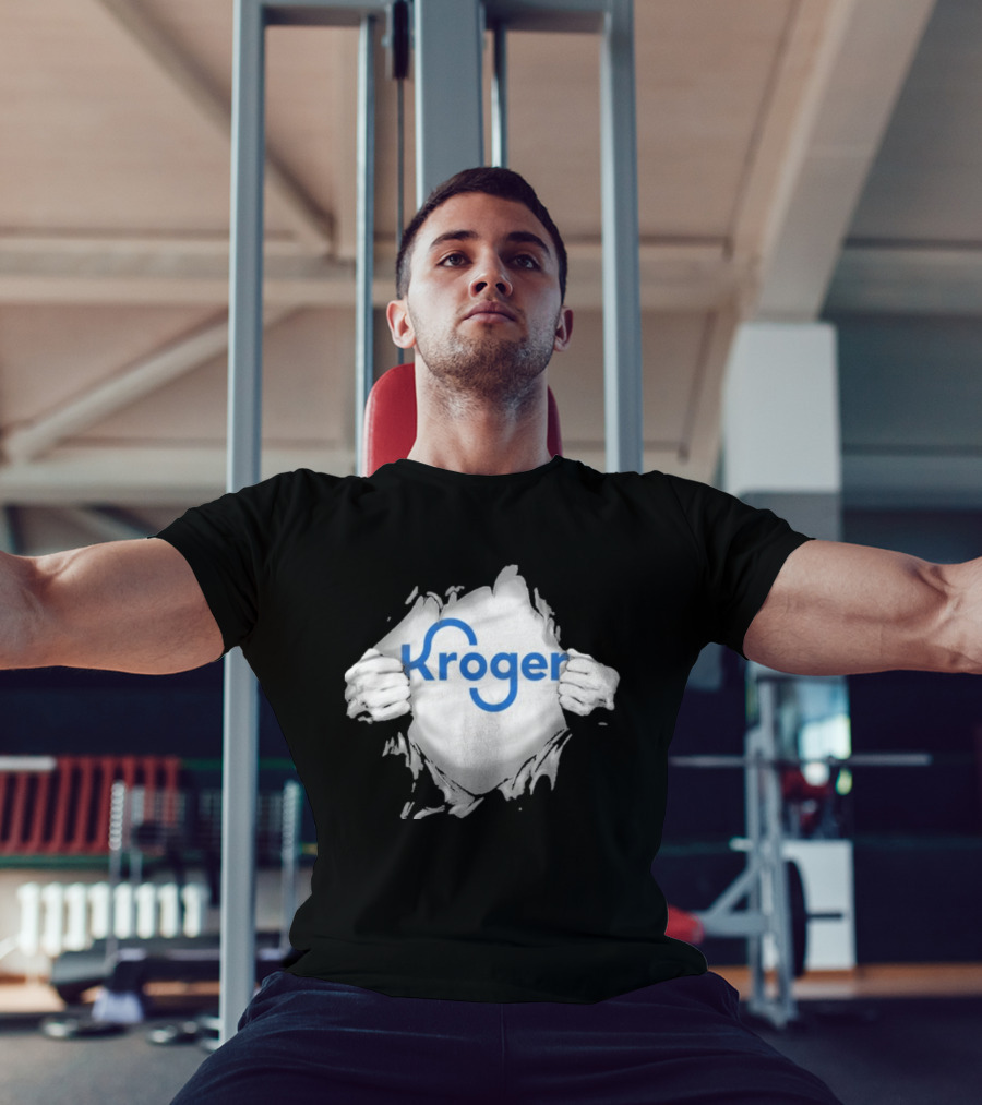 Kroger Ripped Chest Superhero Torn Employee T-Shirt