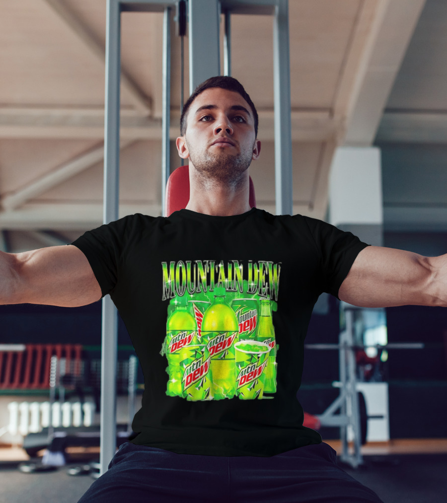 Mountain Dew Green Beverage Collection Bottles And Cans T-Shirt