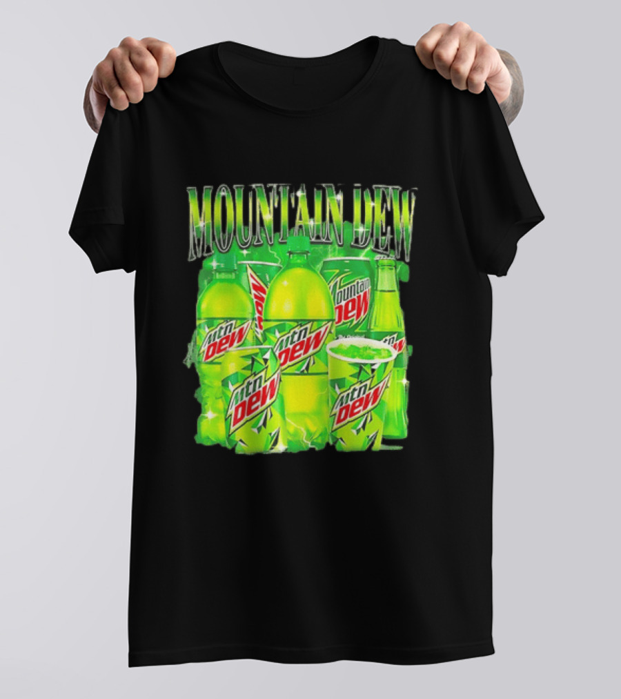 Mountain Dew Green Beverage Collection Bottles And Cans T-Shirt