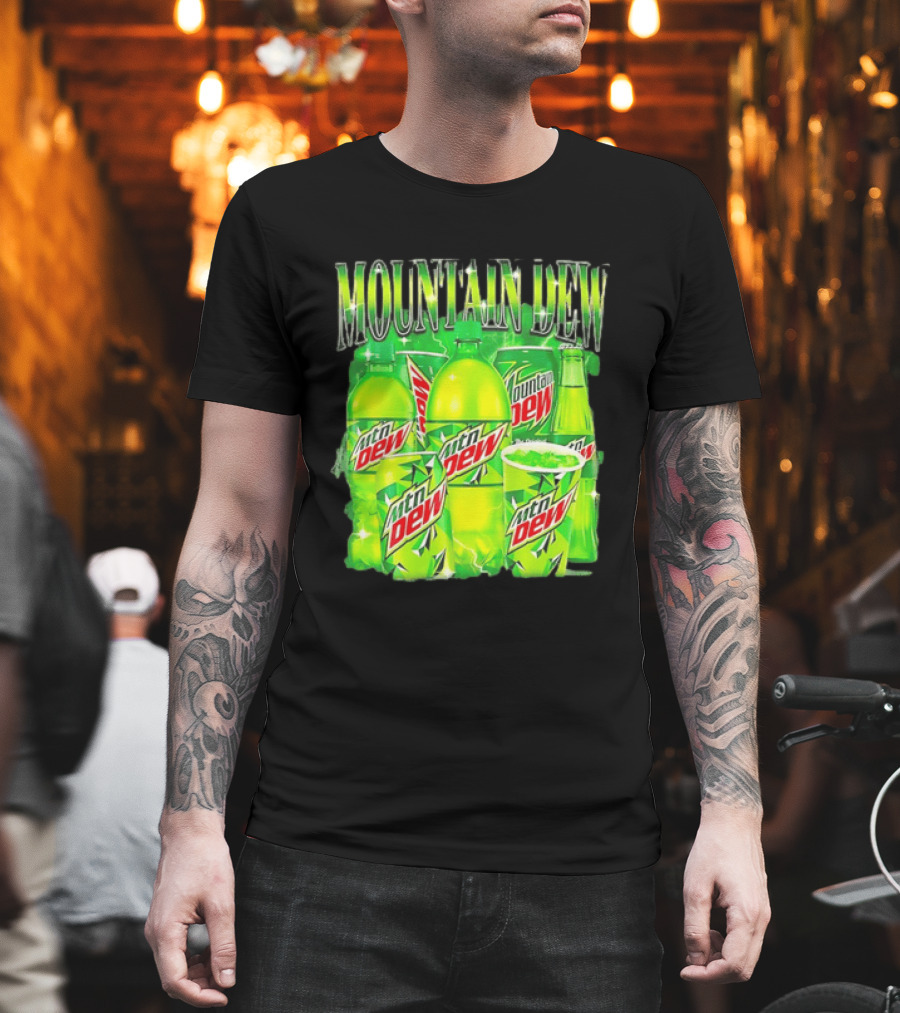 Mountain Dew Green Beverage Collection Bottles And Cans T-Shirt