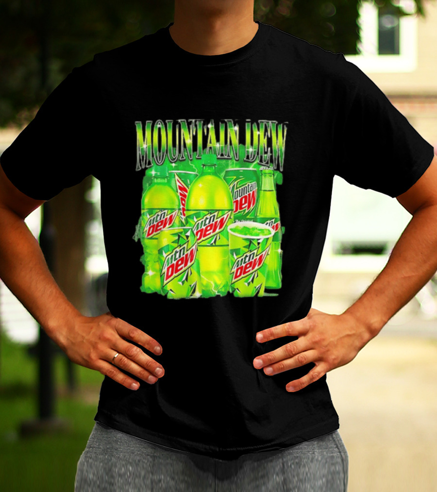 Mountain Dew Green Beverage Collection Bottles And Cans T-Shirt