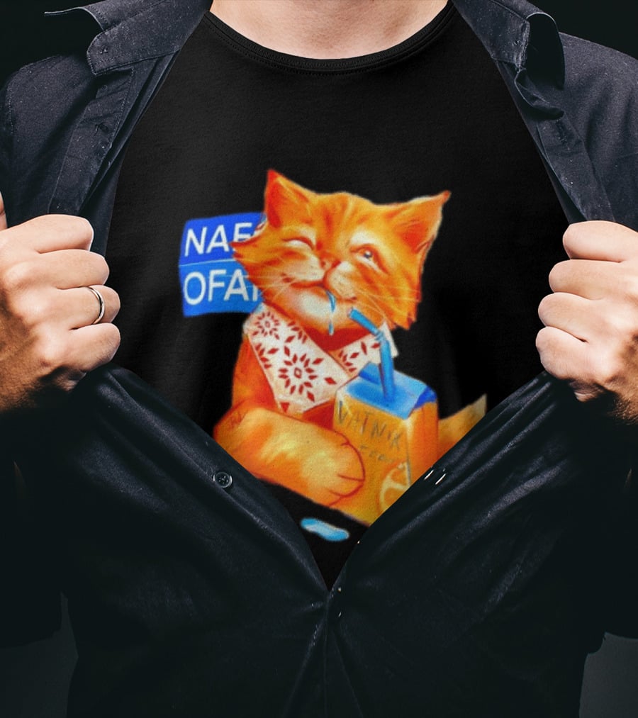 NAFO Fella Orange Cat Drinking VATNIK Tears T-Shirt