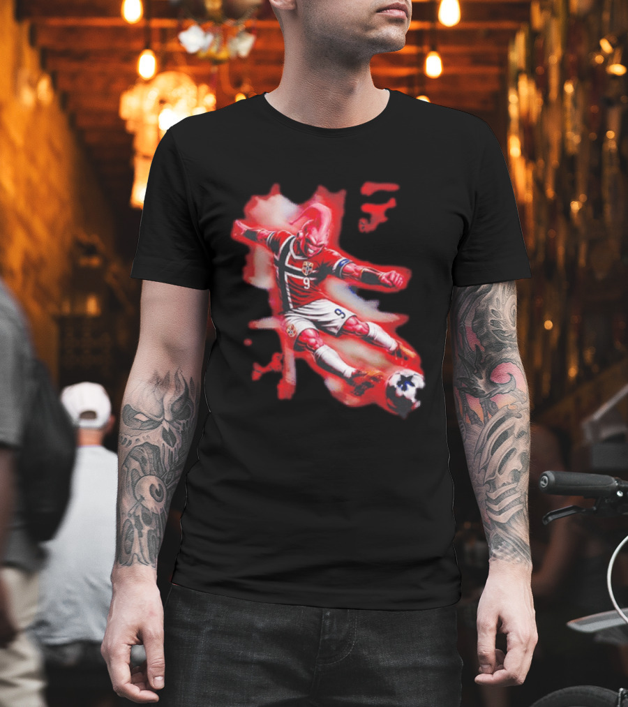 Erling Haaland Majin Buu Norway Football 9 Soccer Fusion T-Shirt
