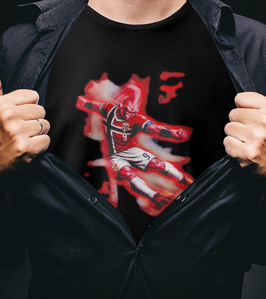Erling Haaland Majin Buu Norway Football 9 Soccer Fusion T-Shirt