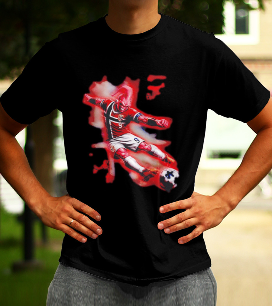 Erling Haaland Majin Buu Norway Football 9 Soccer Fusion T-Shirt