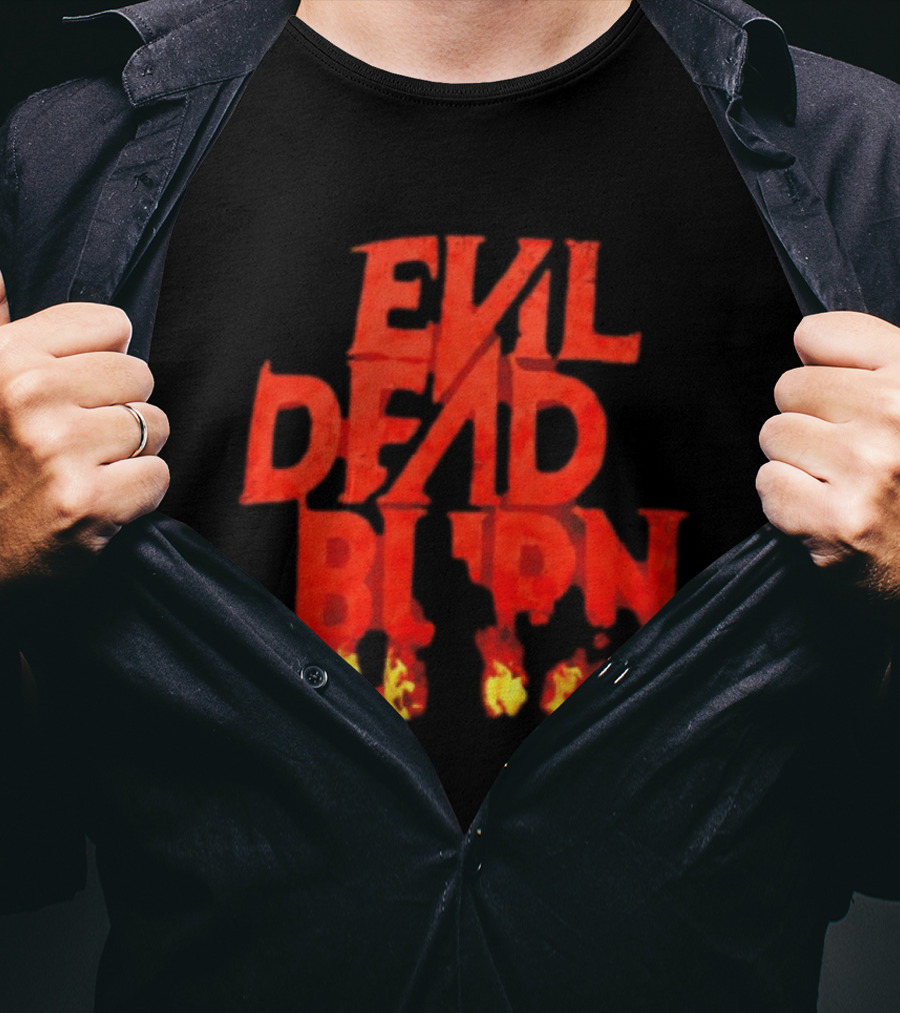 Evil Dead Burn Ash Williams Horror Movie Franchise Flames T-Shirt