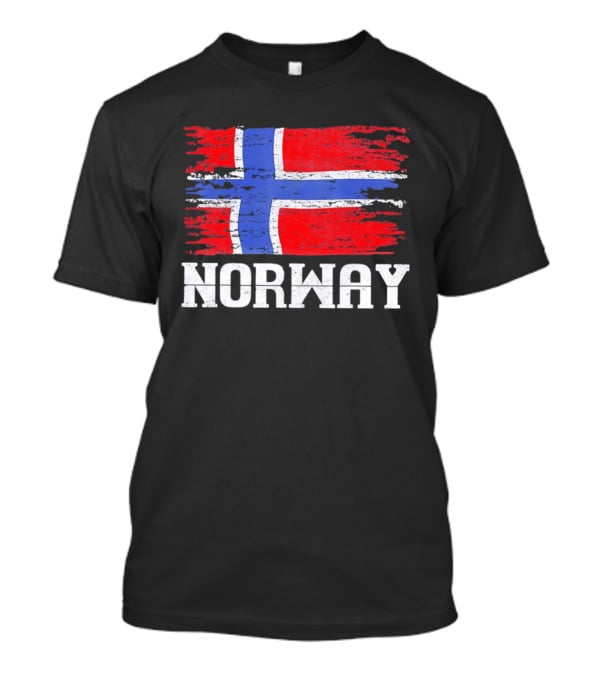 Norway Distressed Nordic Heritage Grunge Aesthetic Flag T-Shirt