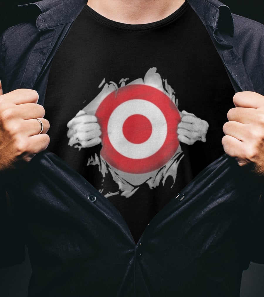 Target Ripped Chest Superhero Torn Look Employee Impact T-Shirt