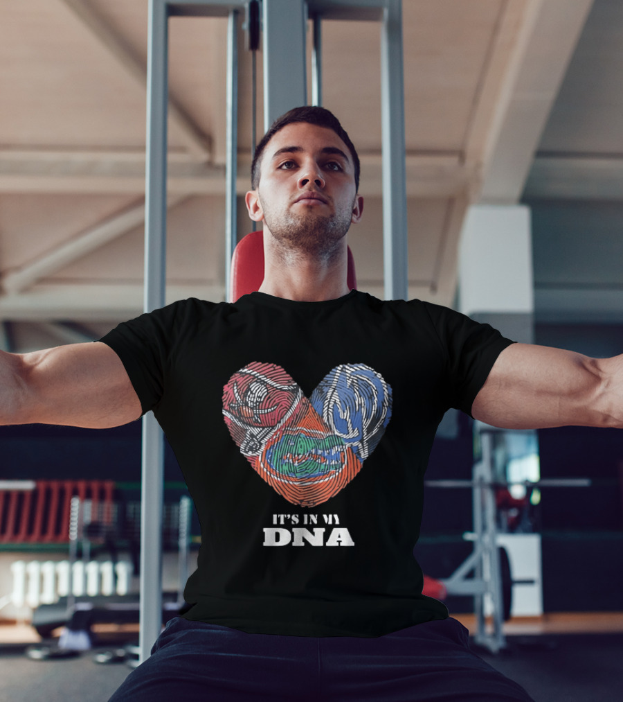 Florida Gators Fingerprint Heart It's In My DNA T-Shirt