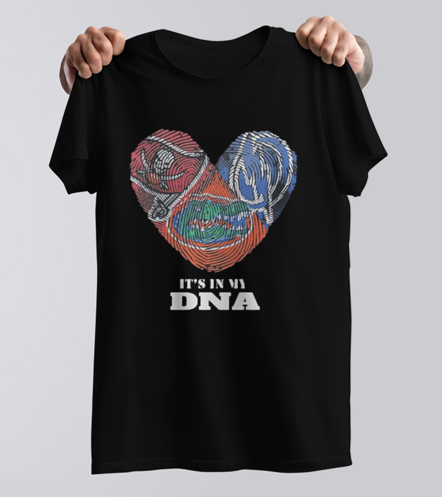 Florida Gators Fingerprint Heart It's In My DNA T-Shirt