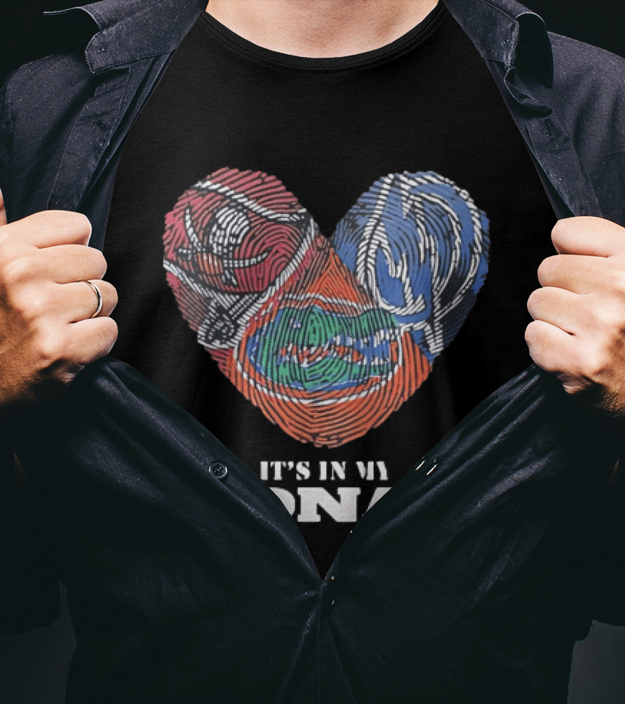 Florida Gators Fingerprint Heart It's In My DNA T-Shirt