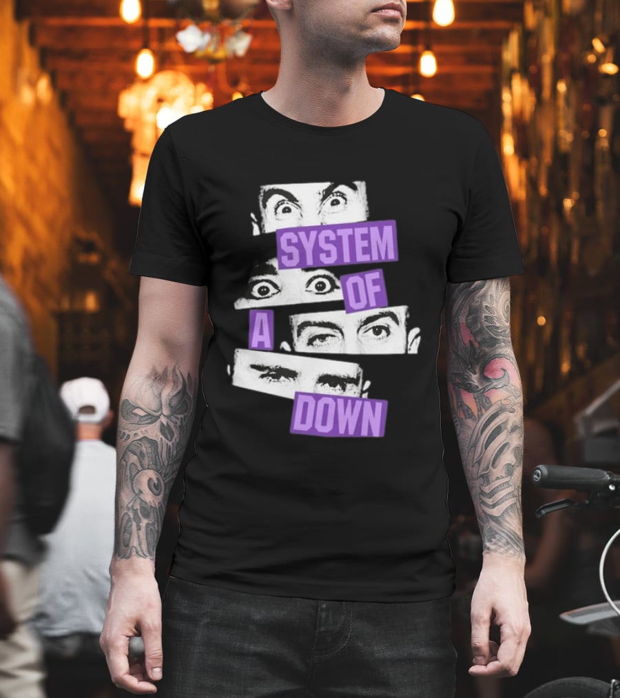 Original System Of A Down Soad Eu Uk Tour 2026 Toxic City System Down Eyes T-Shirt
