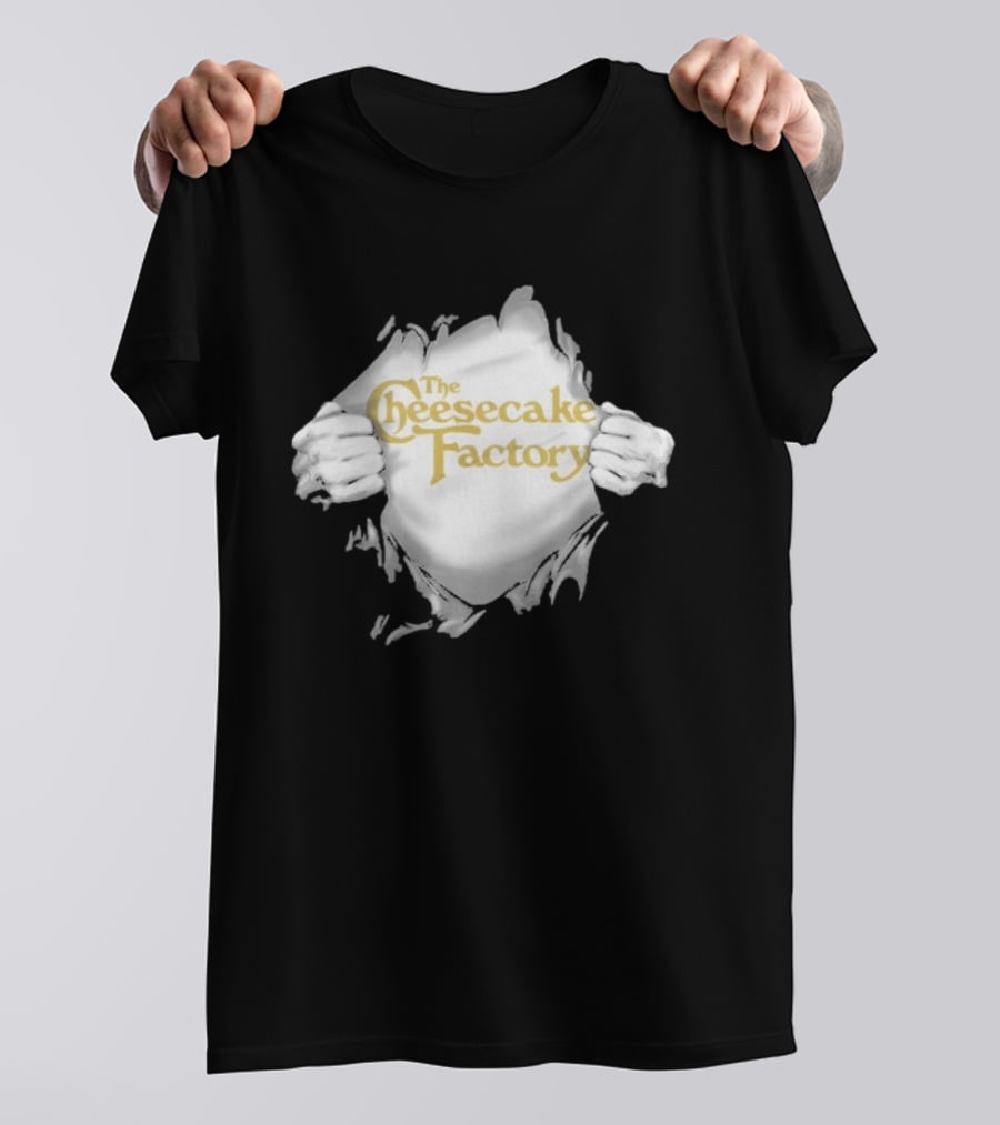 The Cheesecake Factory Ripped Chest Superhero Torn Employee T-Shirt