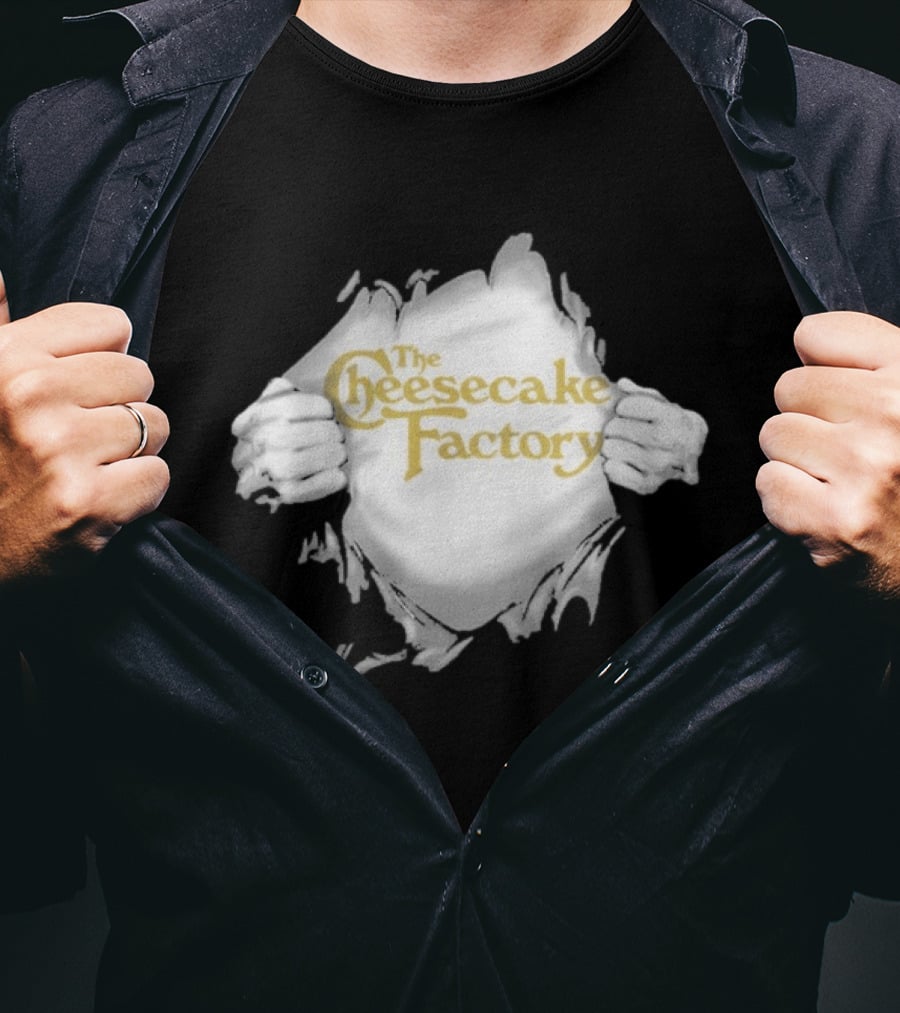 The Cheesecake Factory Ripped Chest Superhero Torn Employee T-Shirt