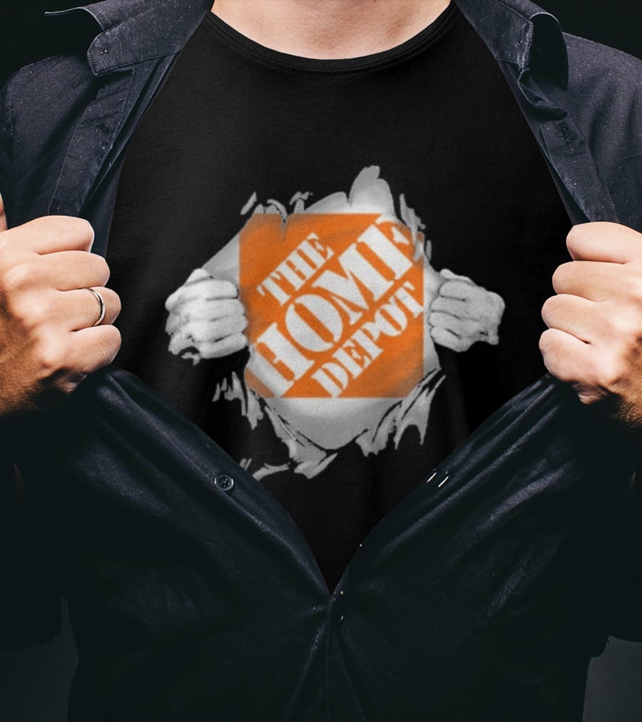 The Home Depot Ripped Chest Superhero Torn Employee T-Shirt