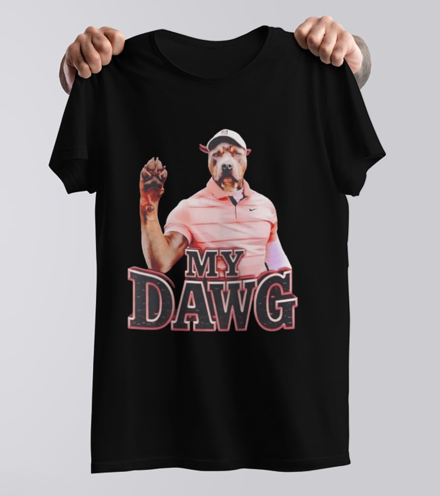 Tiger Woods Golfing Pitbull My Dawg T-Shirt