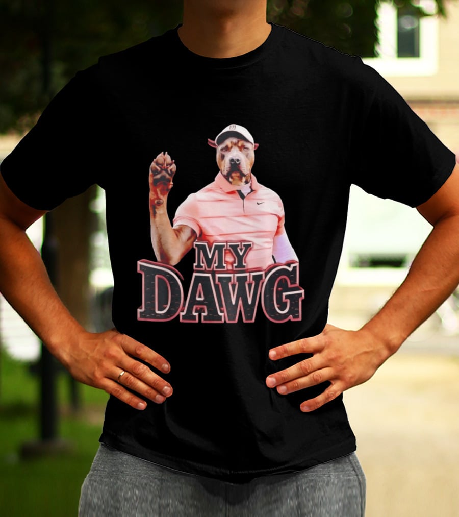 Tiger Woods Golfing Pitbull My Dawg T-Shirt