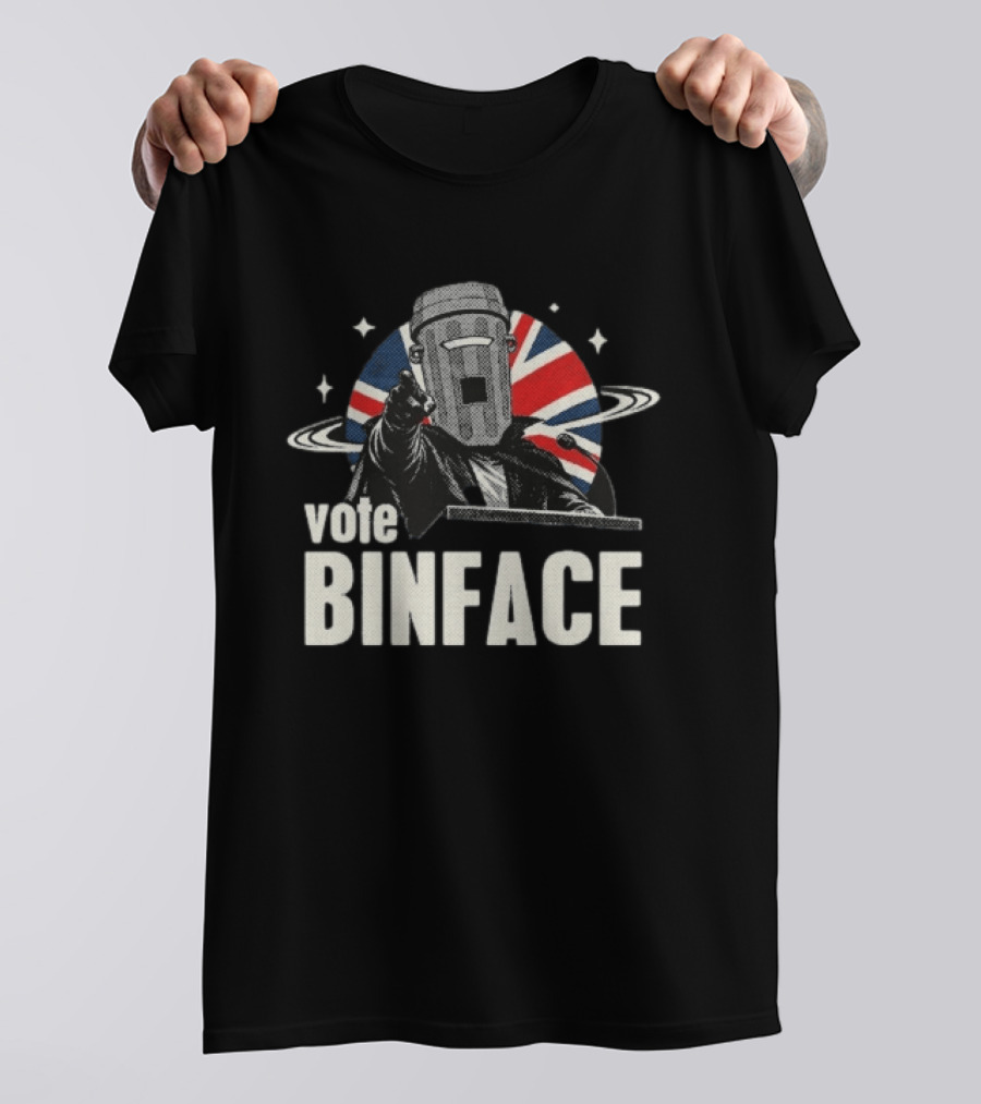 Vote Binface UK Political Satire Union Jack Space T-Shirt