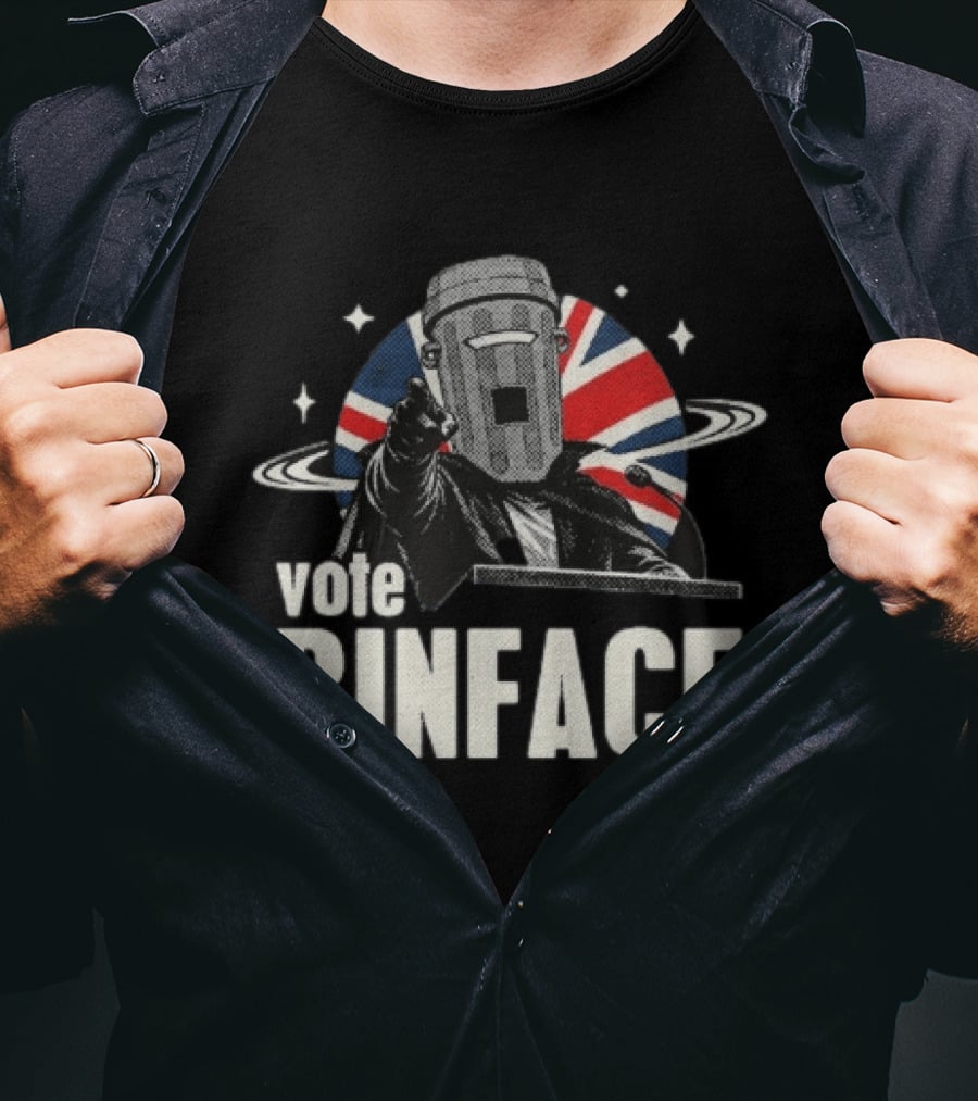 Vote Binface UK Political Satire Union Jack Space T-Shirt