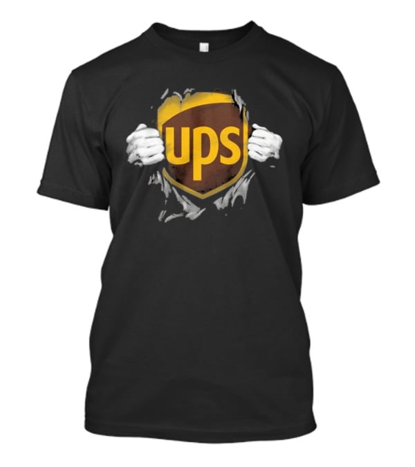 UPS Ripped Chest Superhero Torn Employee T-Shirt