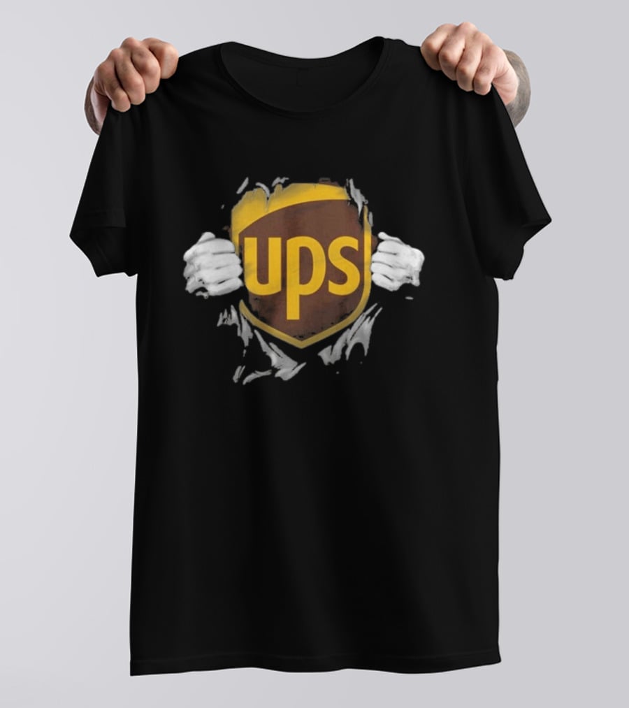 UPS Ripped Chest Superhero Torn Employee T-Shirt