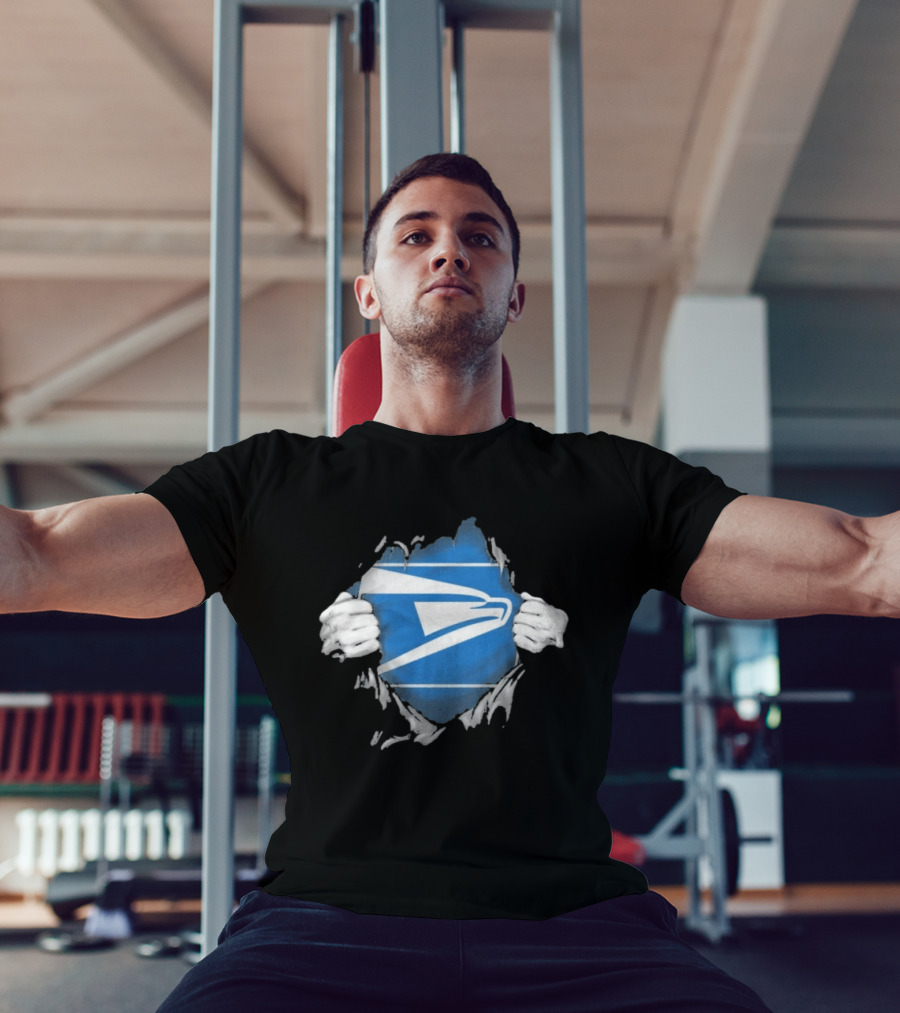 USPS Ripped Chest Superhero Torn Employee T-Shirt